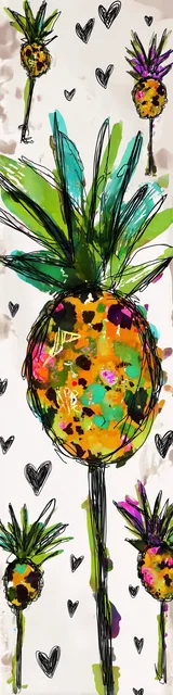 Free pineapple bookmark featuring pale beige and a pineapple